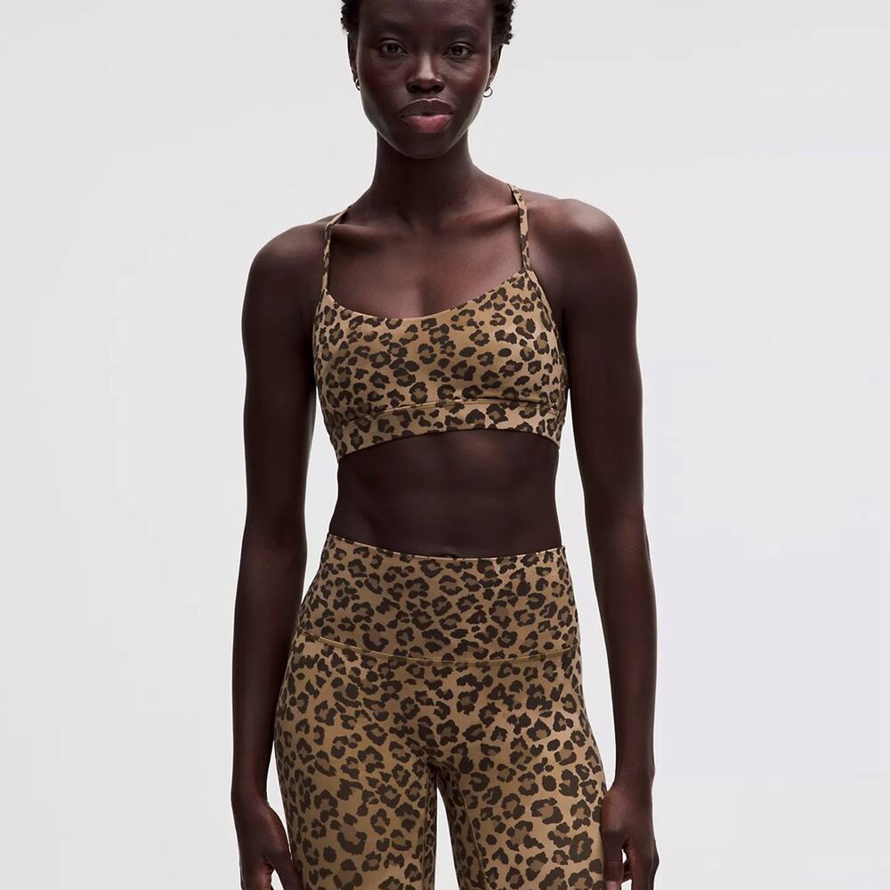 Lululemon Flow Y Bra Nulu size 4/6/8/10/12 True Leopard Multi TLMU